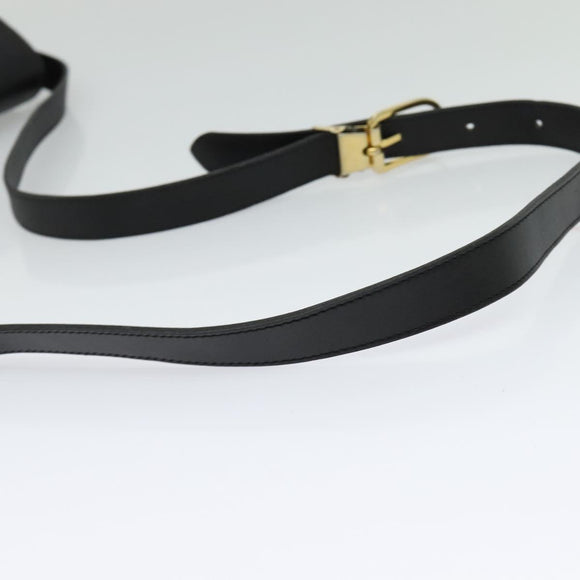 Christian Dior Honeycomb Canvas Shoulder Bag PVC Black Gold Auth 120944