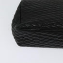 BALLY Quilted Chain Shoulder Bag Leather Black Gold Auth 120948-12