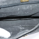 BALLY Quilted Chain Shoulder Bag Leather Black Gold Auth 120948-16