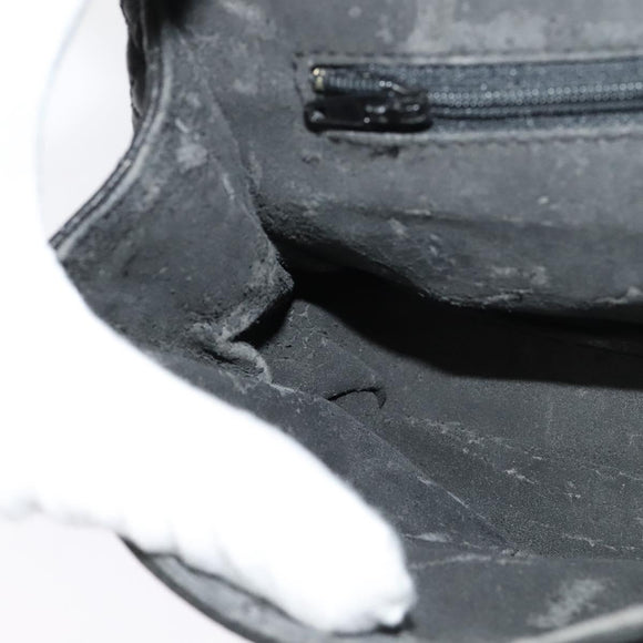 BALLY Quilted Chain Shoulder Bag Leather Black Gold Auth 120948