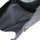 BALLY Quilted Chain Shoulder Bag Leather Black Gold Auth 120948-19