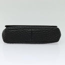 BALLY Quilted Chain Shoulder Bag Leather Black Gold Auth 120948-9