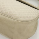 BALLY Hand Bag Leather White Gold Auth 120949-14