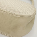 BALLY Hand Bag Leather White Gold Auth 120949-16