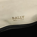 BALLY Hand Bag Leather White Gold Auth 120949-18