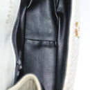 BALLY Hand Bag Leather White Gold Auth 120949-12