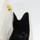 BALLY Hand Bag Leather White Gold Auth 120949-19