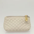 BALLY Hand Bag Leather White Gold Auth 120949-24
