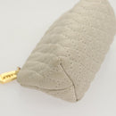 BALLY Hand Bag Leather White Gold Auth 120949-27