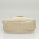 BALLY Hand Bag Leather White Gold Auth 120949-5