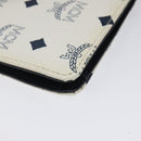 MCM Logogram Vicetos Shoulder Bag PVC Leather White Gold Auth 120950-11