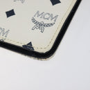 MCM Logogram Vicetos Shoulder Bag PVC Leather White Gold Auth 120950-12