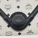 MCM Logogram Vicetos Shoulder Bag PVC Leather White Gold Auth 120950-14