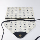 MCM Logogram Vicetos Shoulder Bag PVC Leather White Gold Auth 120950-17