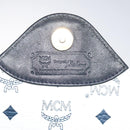 MCM Logogram Vicetos Shoulder Bag PVC Leather White Gold Auth 120950-18