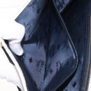 MCM Logogram Vicetos Shoulder Bag PVC Leather White Gold Auth 120950-23