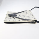 MCM Logogram Vicetos Shoulder Bag PVC Leather White Gold Auth 120950-4