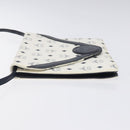 MCM Logogram Vicetos Shoulder Bag PVC Leather White Gold Auth 120950-5