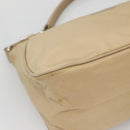 PRADA Shoulder Bag Nylon Beige Silver Auth 120952-14