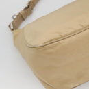 PRADA Shoulder Bag Nylon Beige Silver Auth 120952-16