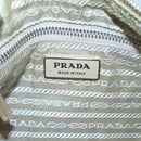PRADA Shoulder Bag Nylon Beige Silver Auth 120952-18