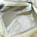 PRADA Shoulder Bag Nylon Beige Silver Auth 120952-19
