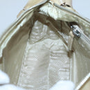 PRADA Shoulder Bag Nylon Beige Silver Auth 120952-20