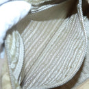 PRADA Shoulder Bag Nylon Beige Silver Auth 120952-21