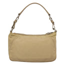 PRADA Shoulder Bag Nylon Beige Silver Auth 120952-2