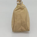 PRADA Shoulder Bag Nylon Beige Silver Auth 120952-3