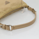 PRADA Shoulder Bag Nylon Beige Silver Auth 120952-7