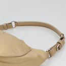 PRADA Shoulder Bag Nylon Beige Silver Auth 120952-8