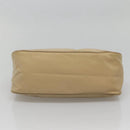 PRADA Shoulder Bag Nylon Beige Silver Auth 120952-5