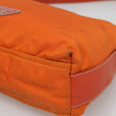PRADA Shoulder Bag Nylon Orange Silver Auth 120954-8