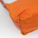 PRADA Shoulder Bag Nylon Orange Silver Auth 120954-17