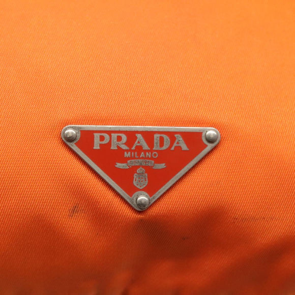 PRADA Shoulder Bag Nylon Orange Silver Auth 120954