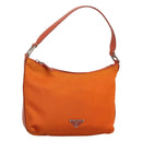 PRADA Shoulder Bag Nylon Orange Silver Auth 120954-1