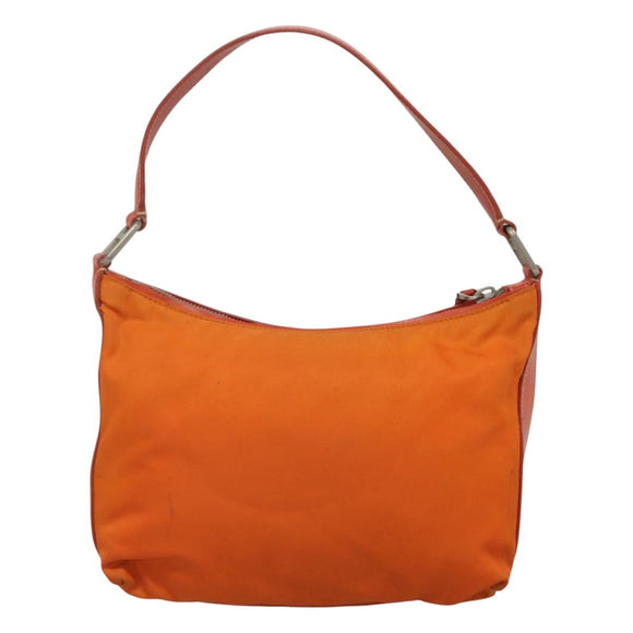 PRADA Shoulder Bag Nylon Orange Silver Auth 120954