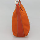 PRADA Shoulder Bag Nylon Orange Silver Auth 120954-3