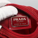 PRADA Shoulder Bag Nylon Red Silver Auth 120955-19