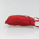 PRADA Shoulder Bag Nylon Red Silver Auth 120955-3