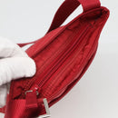 PRADA Shoulder Bag Nylon Red Silver Auth 120955-6