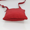 PRADA Shoulder Bag Nylon Red Silver Auth 120955-5