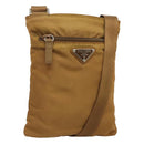 PRADA Shoulder Bag Nylon Brown Silver Auth 120961-1
