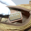 PRADA Shoulder Bag Nylon Brown Silver Auth 120961-17