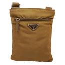 PRADA Shoulder Bag Nylon Brown Silver Auth 120961-2