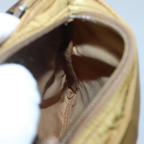 PRADA Shoulder Bag Nylon Brown Silver Auth 120961