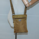 PRADA Shoulder Bag Nylon Brown Silver Auth 120961-23
