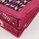 Miu Miu Chain Shoulder Bag Canvas Leather 2way Pink Gold Auth 120964AM-18