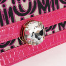 Miu Miu Chain Shoulder Bag Canvas Leather 2way Pink Gold Auth 120964AM-20